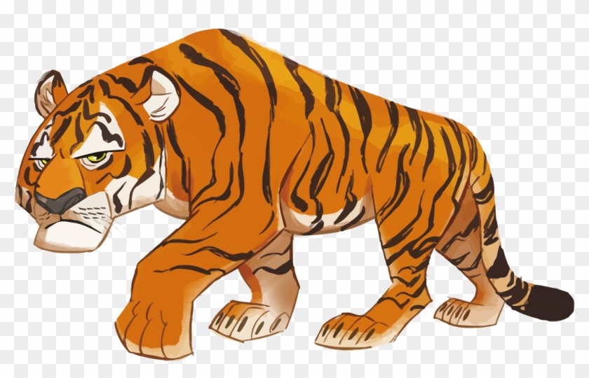 Tiger, Cartoon, Drawing, Wildlife, Big Cats Png Image - Tiger Cartoon Images Hd Clipart #2803327