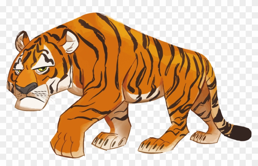 Tiger, Cartoon, Drawing, Wildlife, Big Cats Png Image - Tiger Cartoon Images Hd Clipart