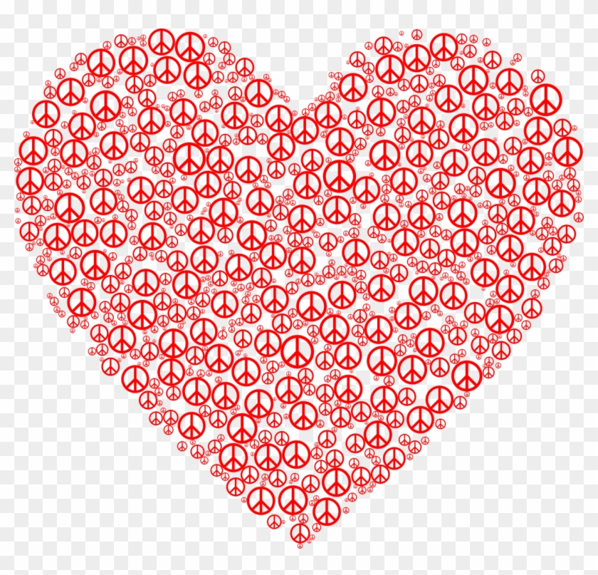 Peace Sign Symbol Hearts Love Png Image - Peace Signs And Hearts Clipart