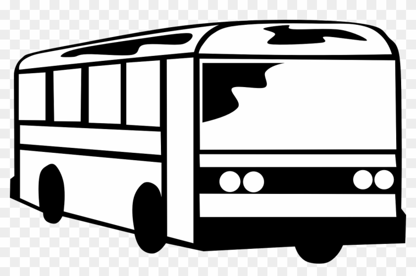 Travel, Bus Coach Black White Transportation Trip - Bus Black And White Clipart #2804348