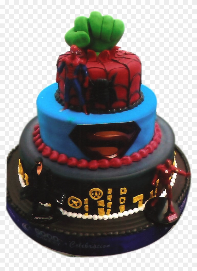 Avengers & Heros - Birthday Cake Clipart #2804426