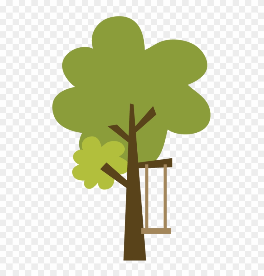 Swing Clipart Tree Swing - Tree With A Swing Clipart - Png Download