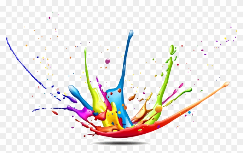 Decorative Figure Color Cmyk Paint Splash Model Clipart - Cmyk Splash - Png Download