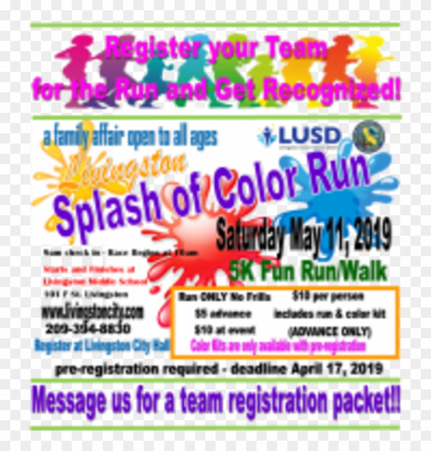 Splash Of Color 5k Fun Run - Poster Clipart #2805214