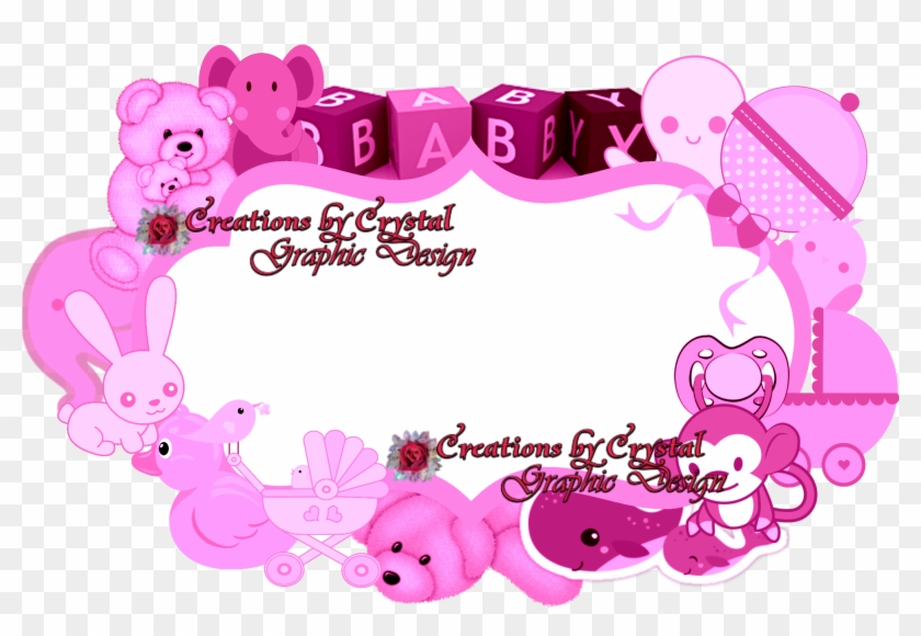 Cbycgraphicdesign Custom Borders Baby Birth Announcements, - Baby Girl Border Design Png Clipart #2806149
