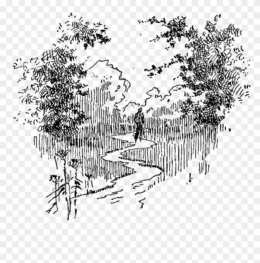 Drawing Road Scenery - Free Digital Stamps Nature Clipart #2806526