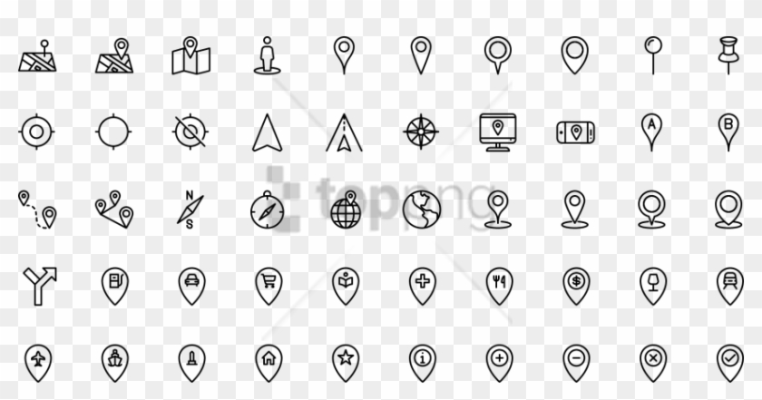 Free Png Icon Maps And Locations - Location Icon Thin Line Clipart #2806580