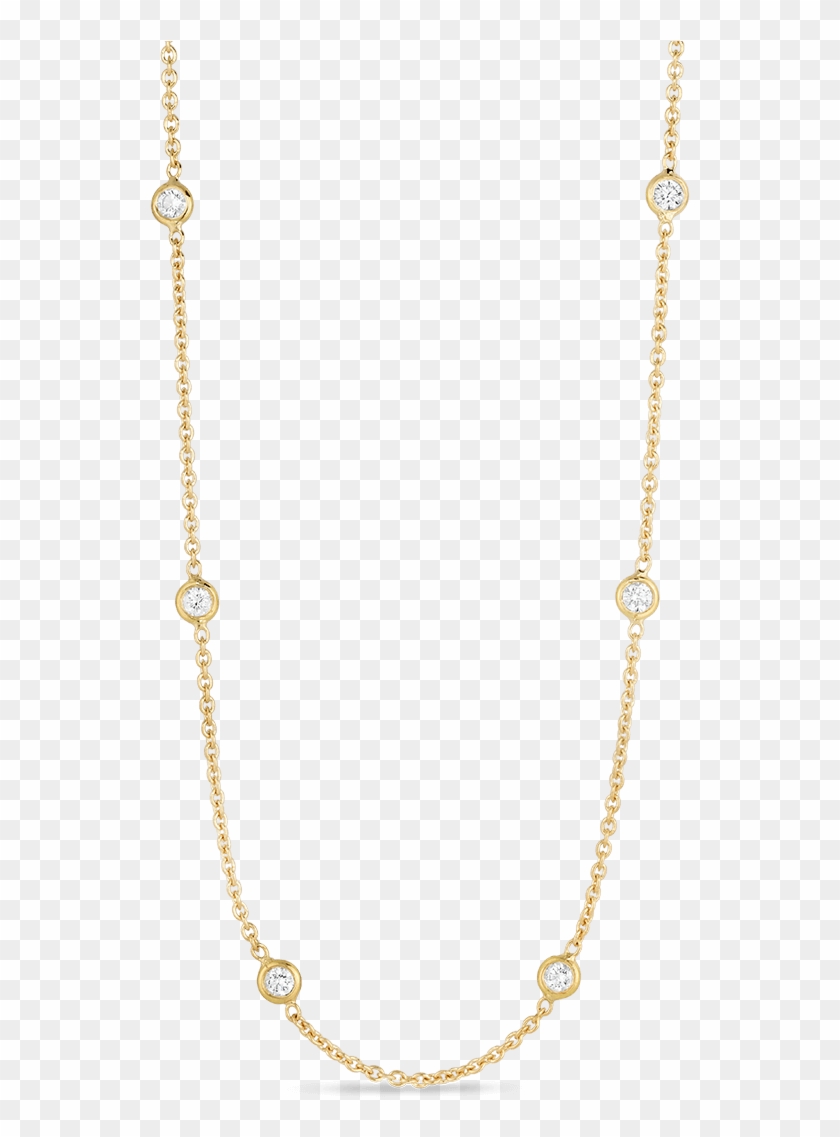 Roberto Coin 18k White Gold Necklace With 10 - Gold Chain With Diamonds In Between Clipart