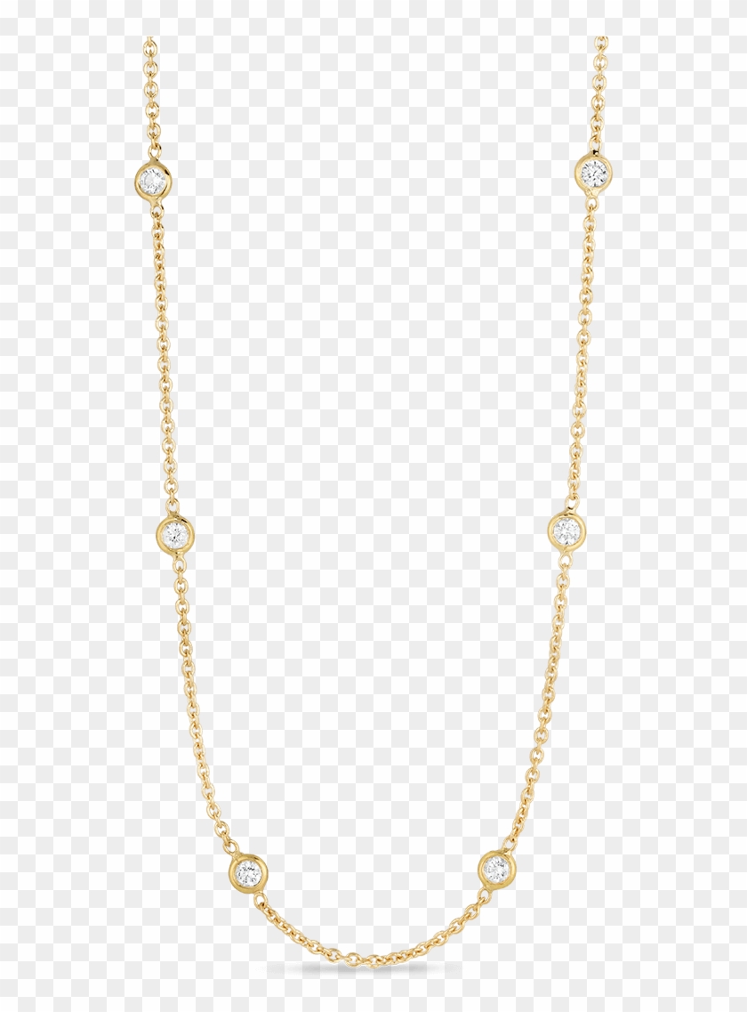 Roberto Coin 18k White Gold Necklace With 10 - Gold Chain With Diamonds In Between Clipart #2807527