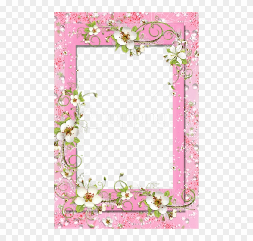Free Png Transparent Pink Png Frame With Flowers Background - Marco Para Fotos Rosado Clipart #2807696