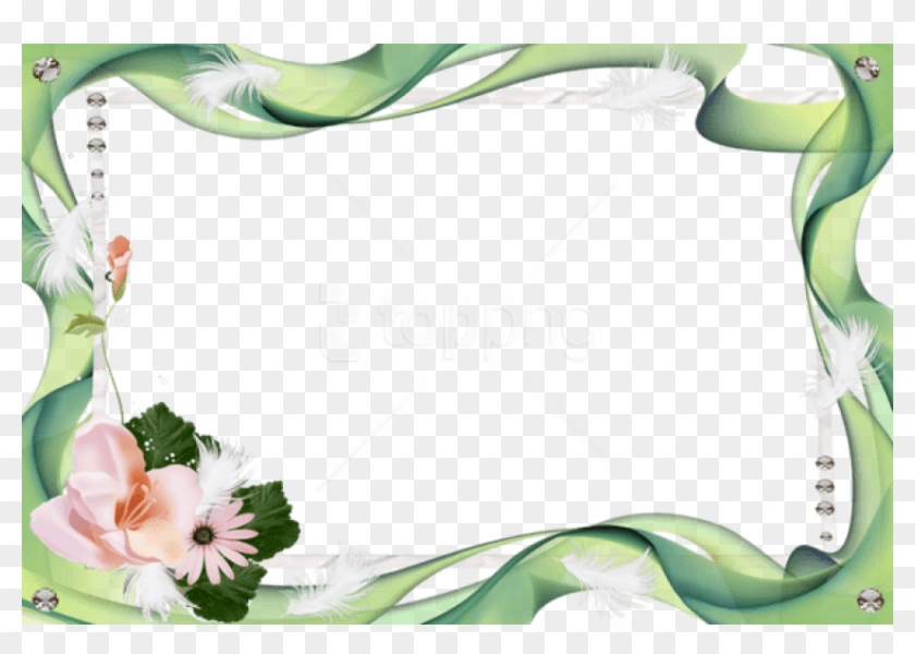 Free Png Transparent Green Photo Frame With Pink Flowers - Lagoa Do Fogo Clipart #2807804