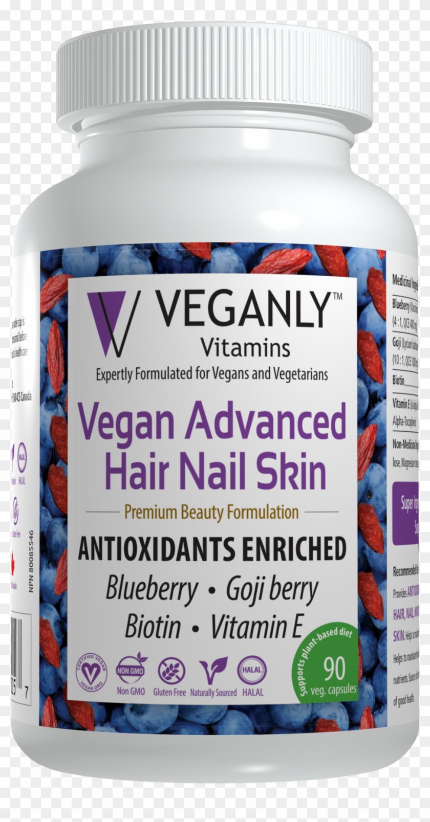 Hns 90 - Veganly Vitamins Vegan Advanced Hair Nail Skin Clipart #2808404