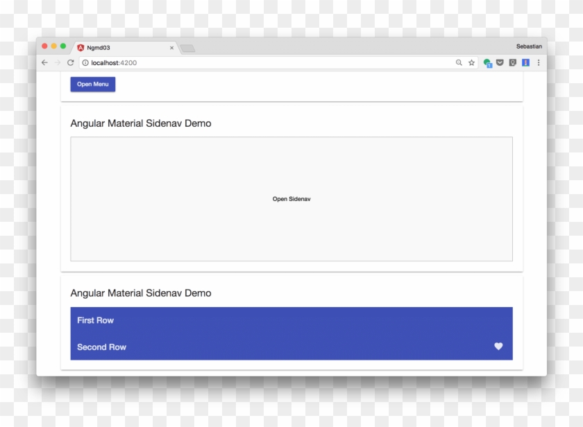 The Result Should Now Look Like The Following - Angular Material 6 Navigation Mini Clipart
