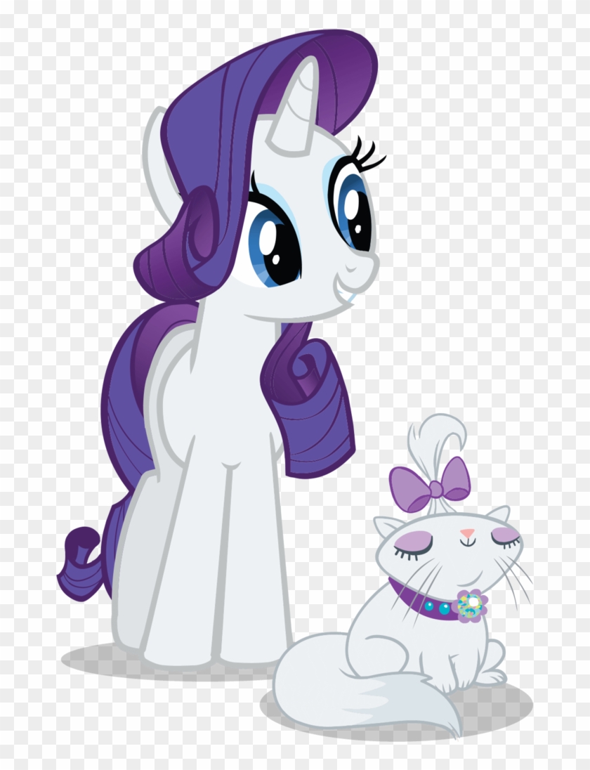 Bow, Cat, Collar, Eyes Closed, Official, Opalescence, - Rarity And Her Cat Clipart #2808743