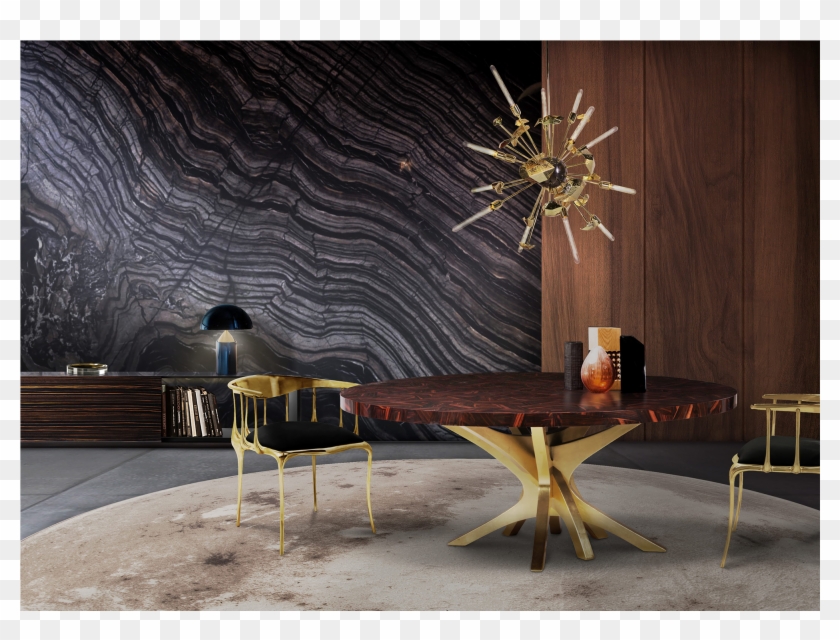 1 / - Modern Wood Round Table Clipart