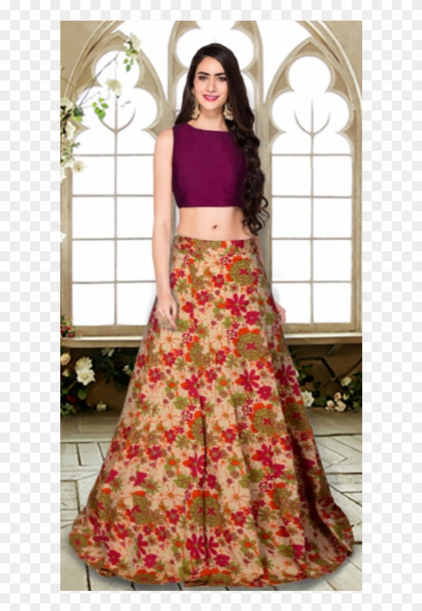 Party Wear Crop Top Lehenga Clipart