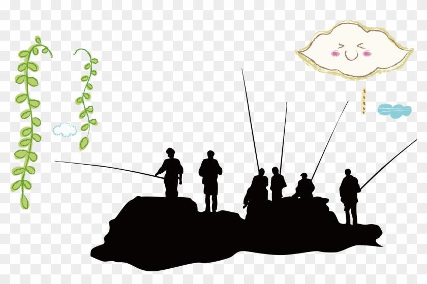 Fishing Lure Angling Fisherman Fly Fishing - Transparent Fishing Silhouette Png Clipart