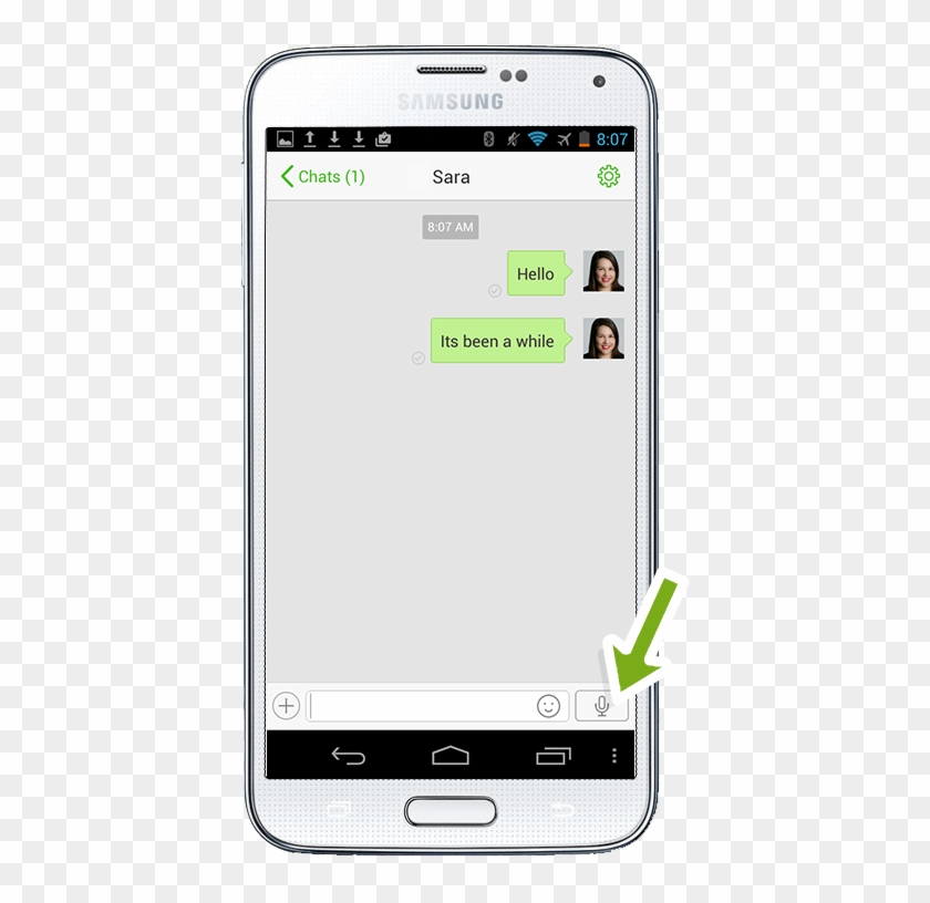 1) From The Chat, Tap The Small Microphone Icon Next - Iphone Clipart