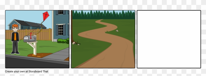 Mike And His Kite - Lawn Clipart