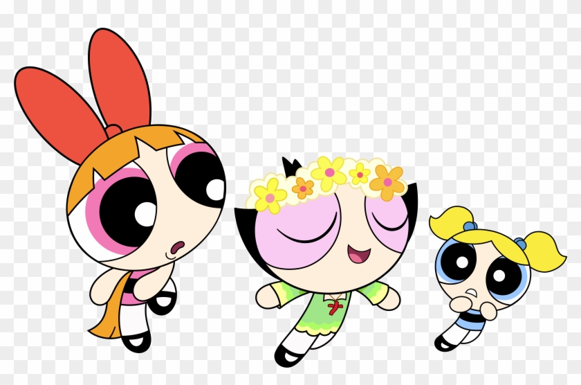Hippie Cartoon - Powerpuff Girls 2016 Blossom Bubbles And Buttercup Clipart