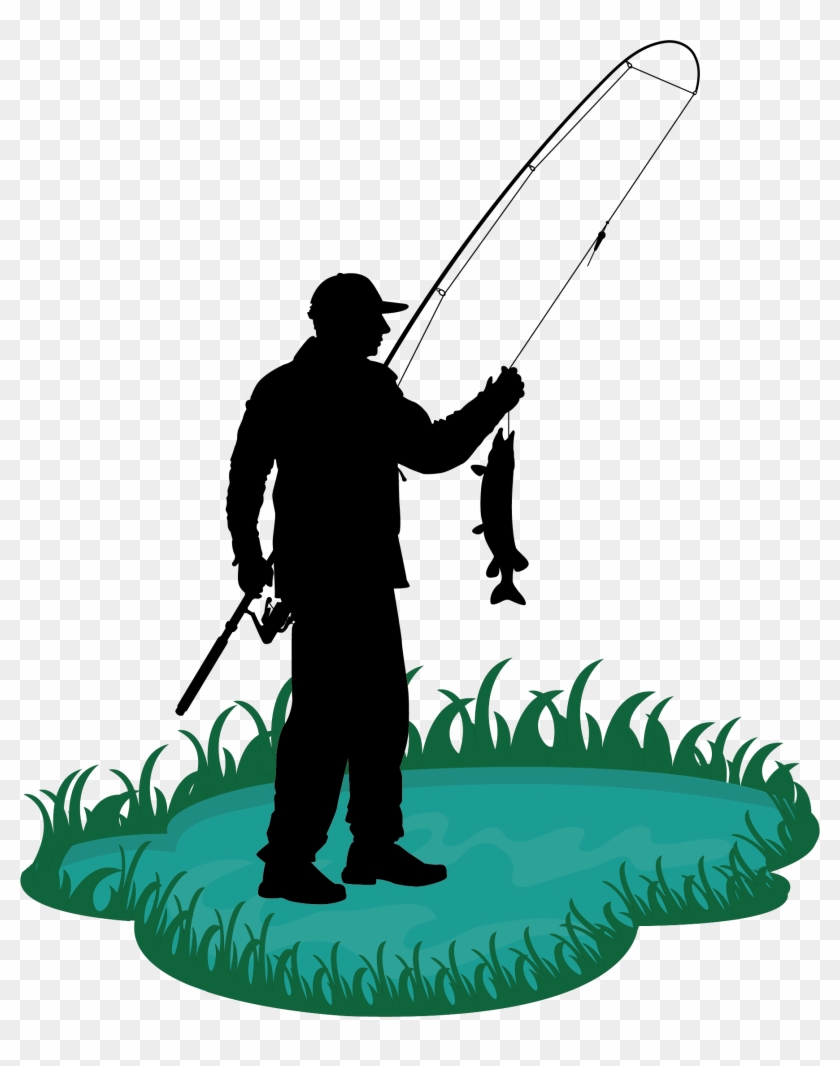 Fishing Pole Clipart Basic Fishing - Cartoon Man Png Fishing Transparent Png #2812769