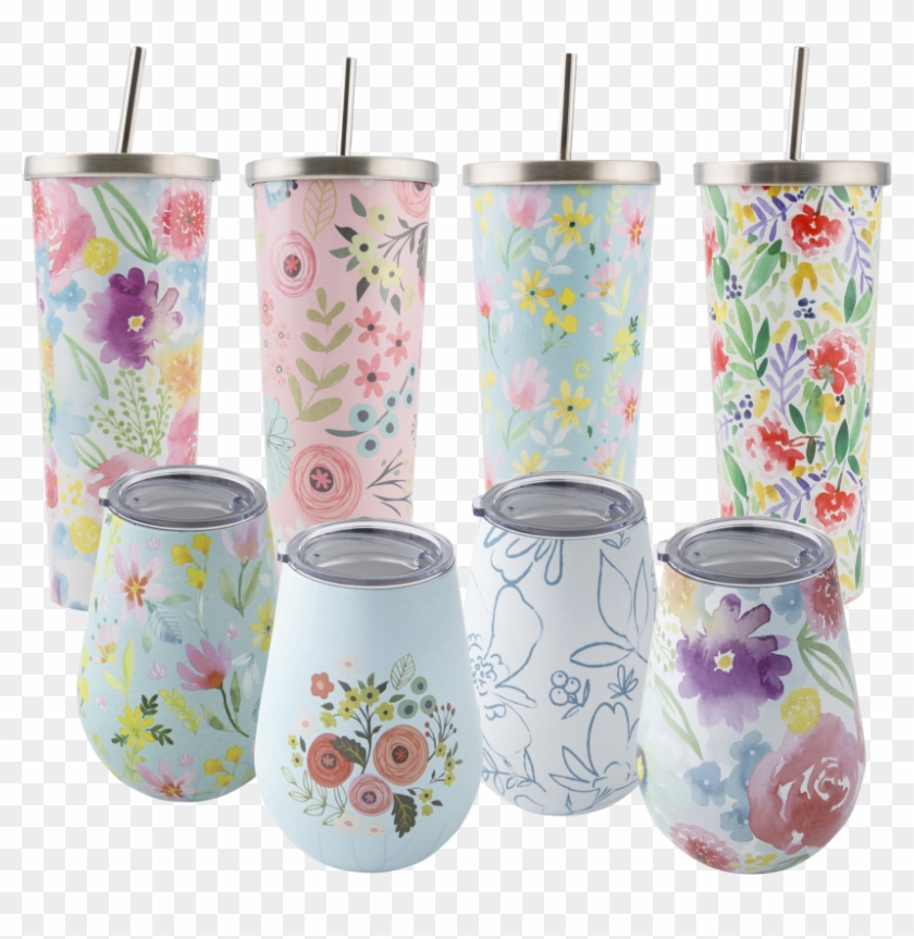 Cambridge Floral Printed Tumblers - Vase Clipart #2813866