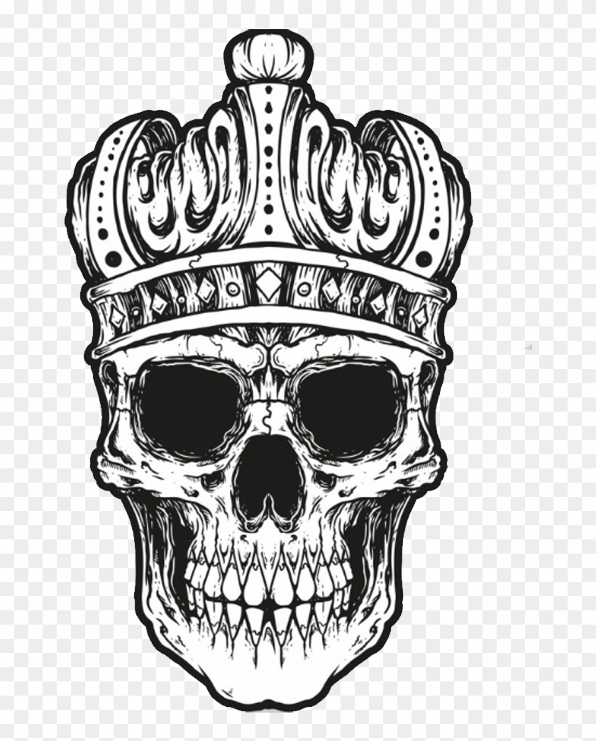 Bones Drawing Crown - King Skull Tattoo Ideas Clipart #2814197