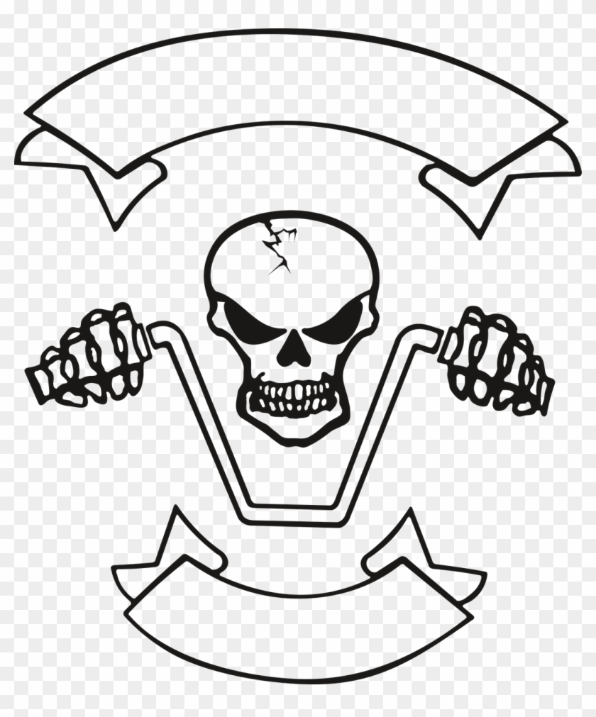Head Of The,the Bones, - Rebel Biker Design Clipart #2814253