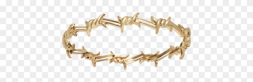 Barbed Wire Gold Bangle For Men - Bracciale Filo Spinato Oro Clipart #2814314