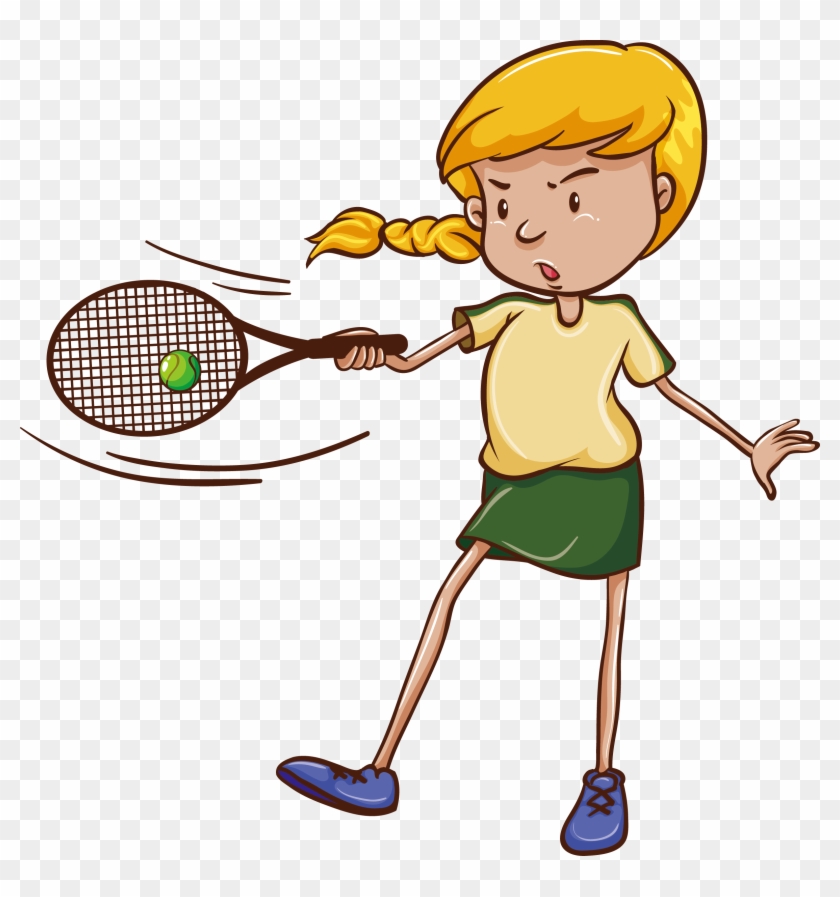 Girl Royalty Free - Теннисистка Рисунок Clipart