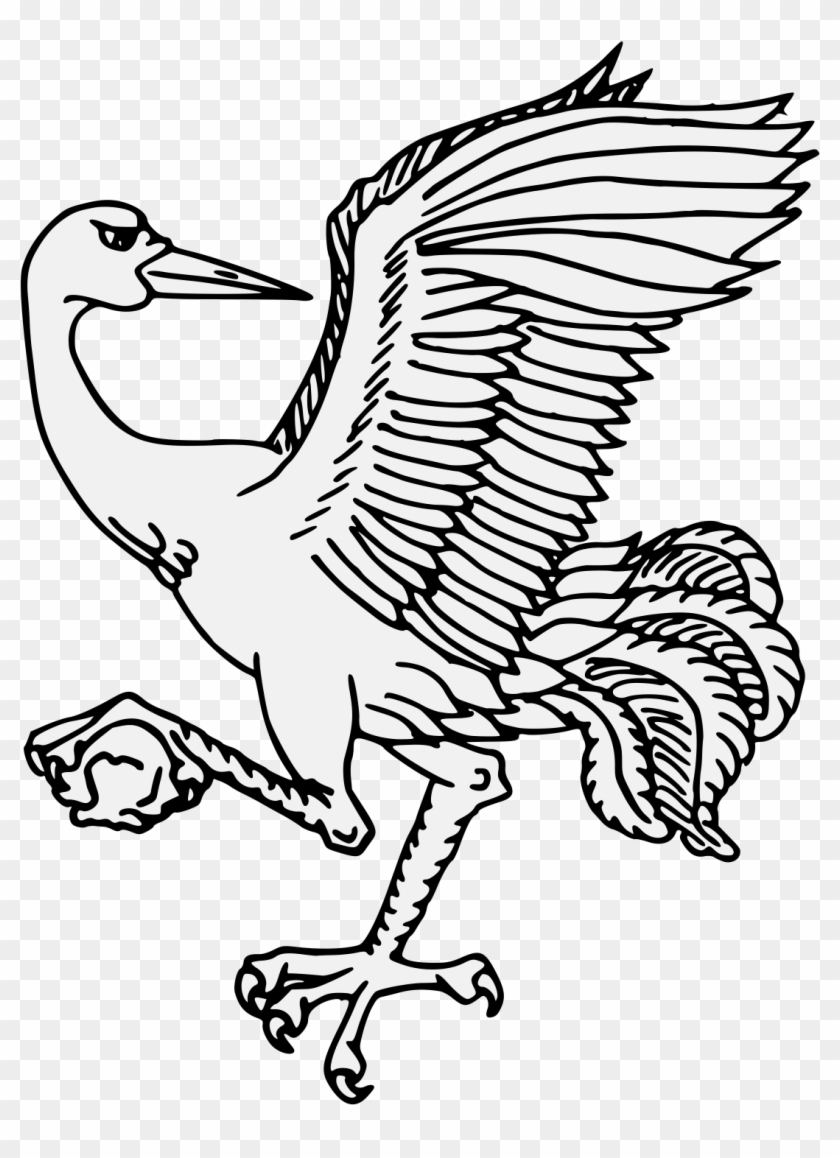 Crane Addorsed Regardant - Goose Clipart