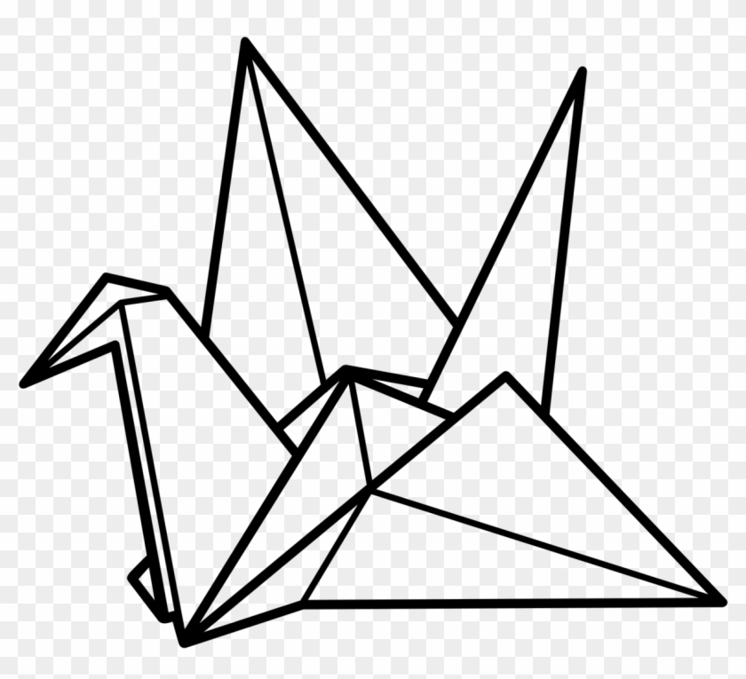 Png Royalty Free Download Black And White Pencil In - Origami Crane Clipart Transparent Png #2815244
