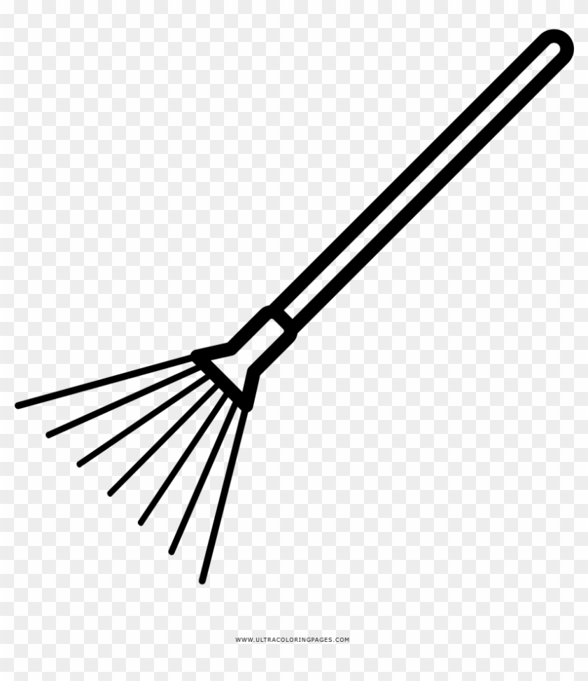 Rake Coloring Page - Black And White Pickaxe Clipart #2815254