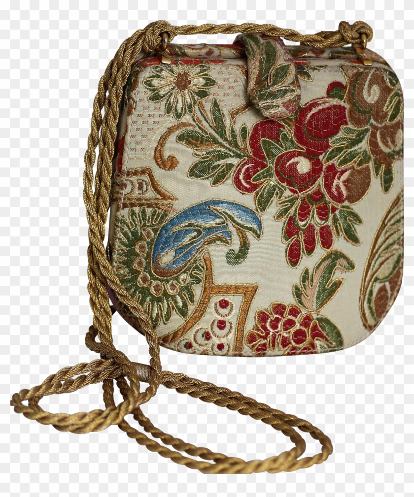Italian Rodo Shoulder Bag With Rich Tapestry Fabric - Shoulder Bag Clipart