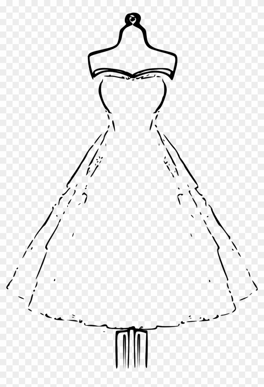 Bridal Dress Mannequin Wedding Png Image - Black And White Dresses Cartoon Clipart