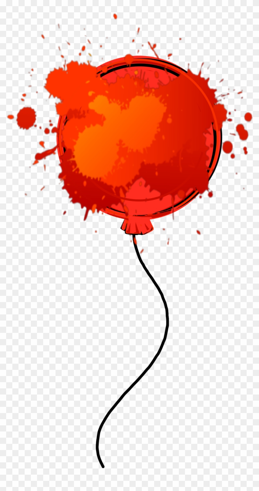 #red #balloon #paint #splatter - Illustration Clipart
