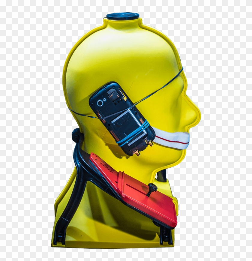 A Yellow Mannequin Head With A Modified Mobile Phone - Toy Clipart #2816687