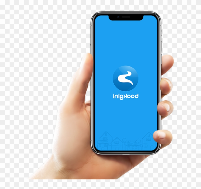 Bookgini App Features On The Screen Of The Phone With - Smartphone Clipart #2816765