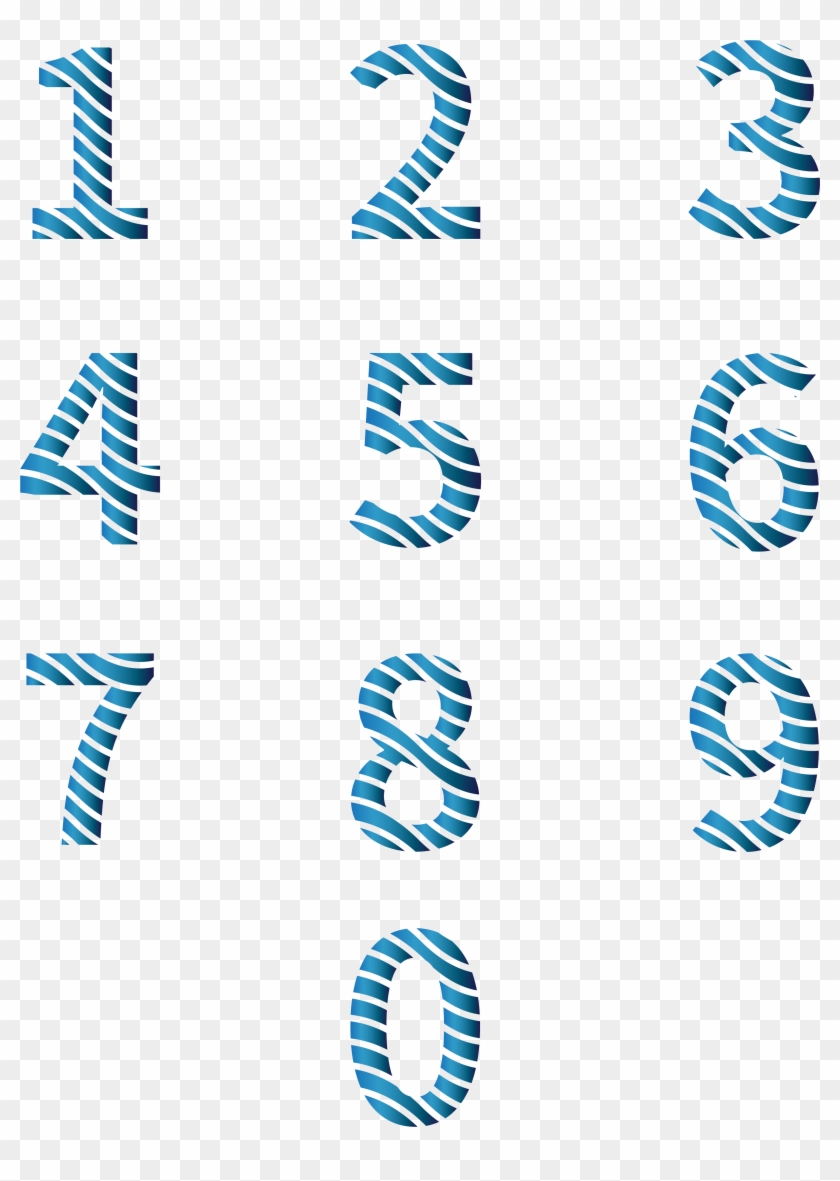 Arabic Numerals Stereo Gradient Fonts Wavy Png And - Colorfulness Clipart #2816979
