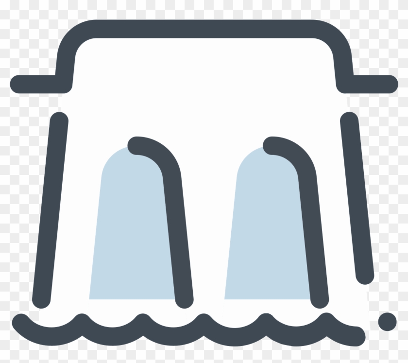 This Is An Image Of Two Sets Of Wavy Lines With A Dam Clipart #2817034