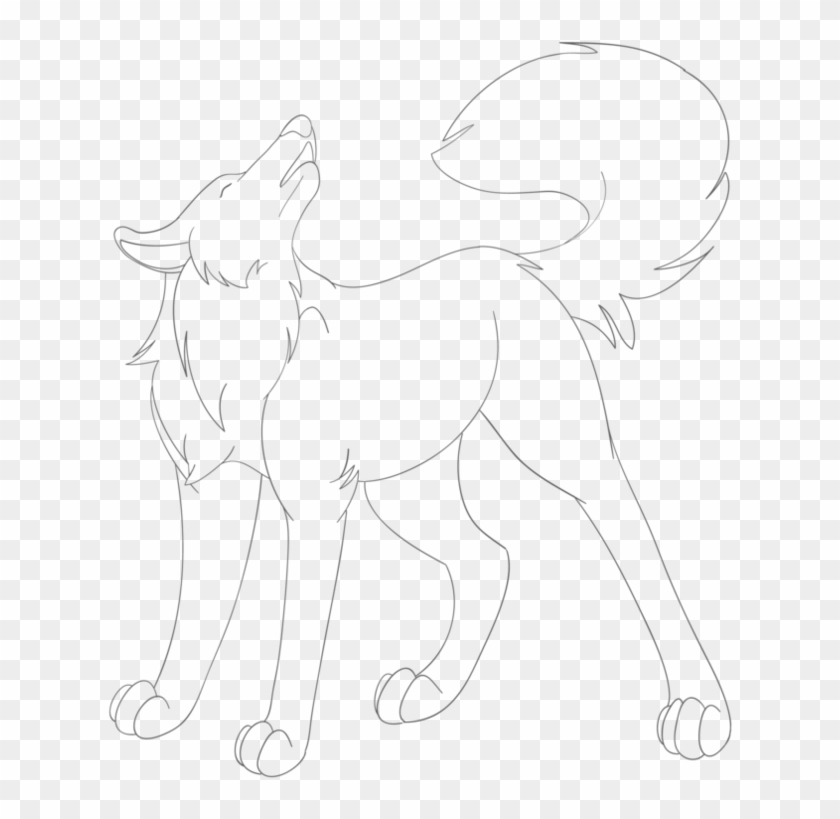 Wolves Howling Line Drawing Clipart