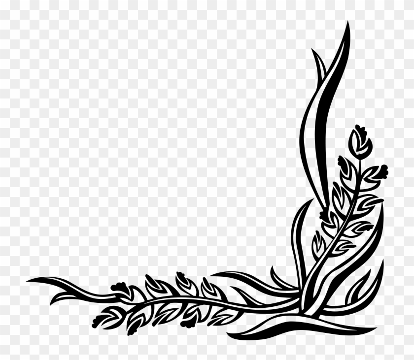 Ornamental Vintage Corner - Flower Black Corner Transparent Clipart