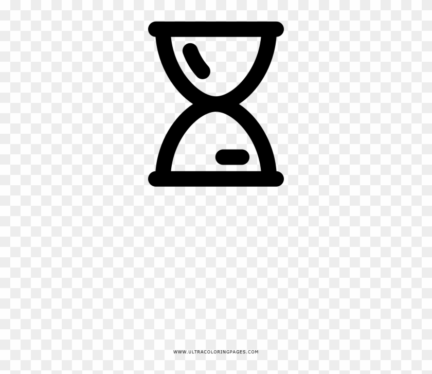 Hour Glass Coloring Page - Desenho De Relógio De Areia Png Clipart
