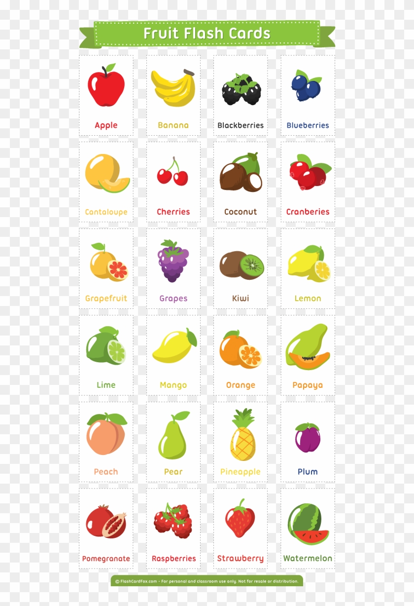 Fruit & Vegetable Flash Cards Busy Little Bugs - Free Printable Flash Cards Of Fruits Clipart #2818067