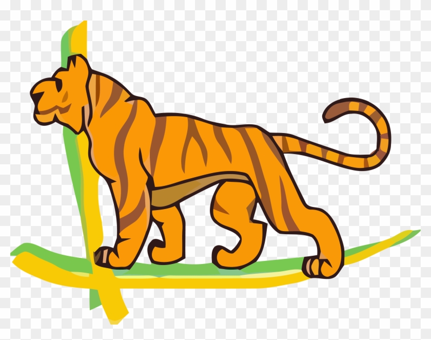 Tigger On Big Leaf Clipart Png - Bengal Tiger Transparent Png #2818825