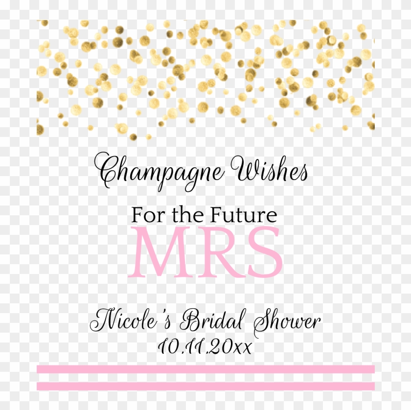 Wedding Champagne Label - Transparent Background Gold Confetti Png Clipart