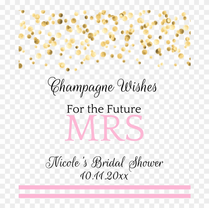 Wedding Champagne Label - Transparent Background Gold Confetti Png Clipart #2820487