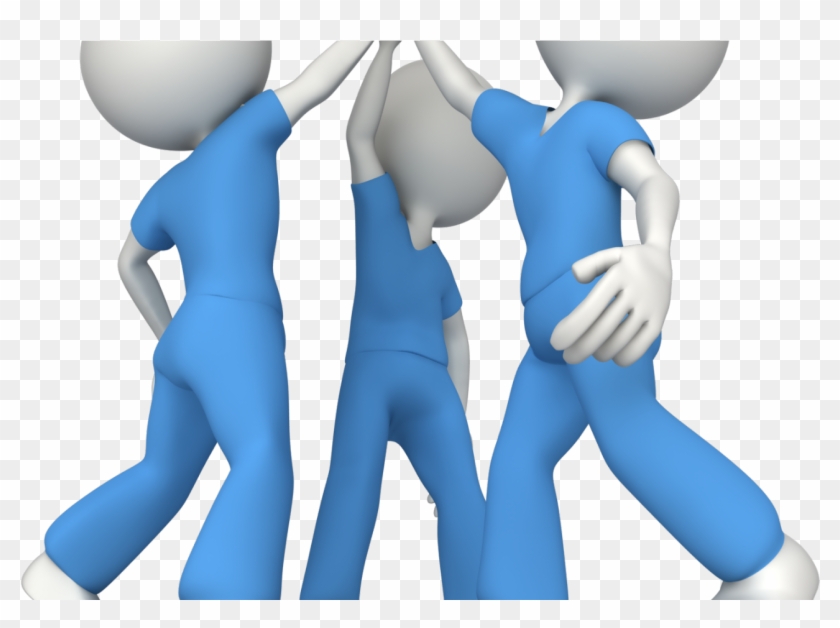 Three Person High Five Clipart