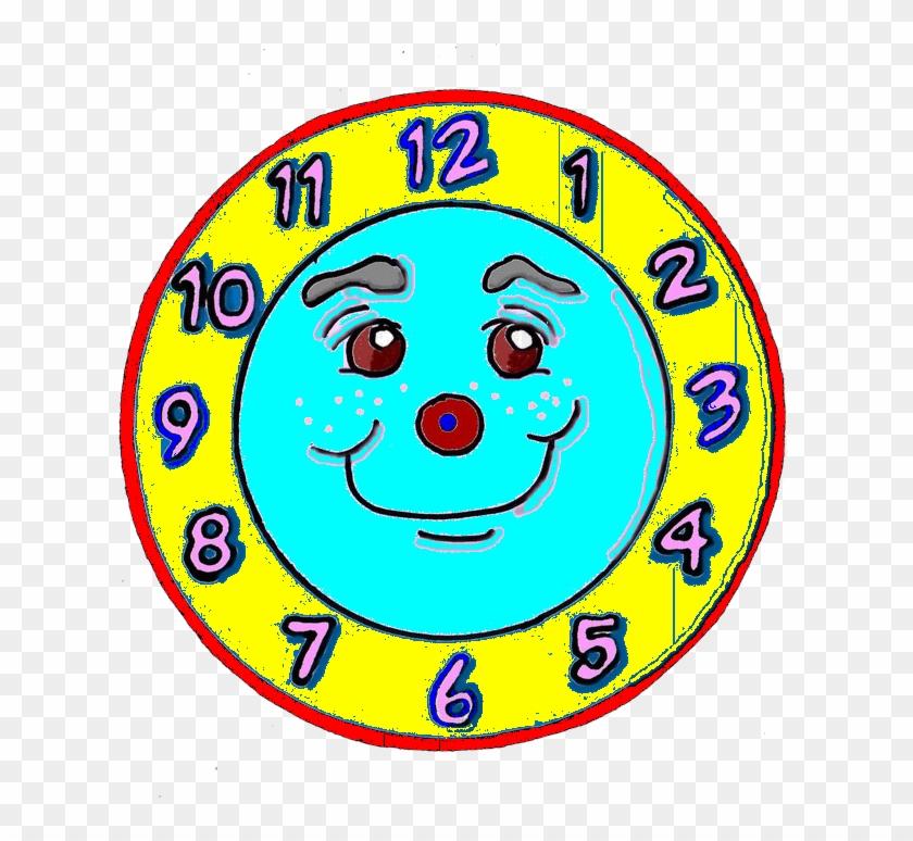 Clock Face - Happy Face - Circle Clipart