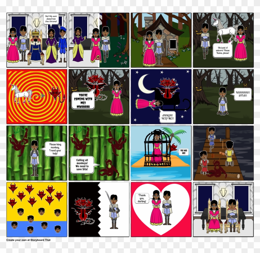 Rama And Sita - Rama And Sita Story Board Clipart #2820702